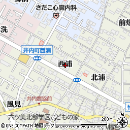 愛知県岡崎市井内町西浦周辺の地図