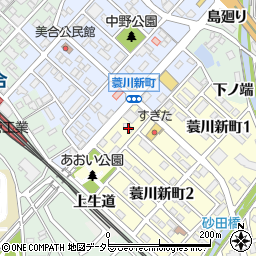 愛知県岡崎市蓑川町下生道周辺の地図