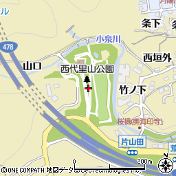 京都府長岡京市奥海印寺西代周辺の地図