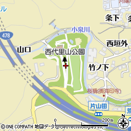 京都府長岡京市奥海印寺（西代）周辺の地図