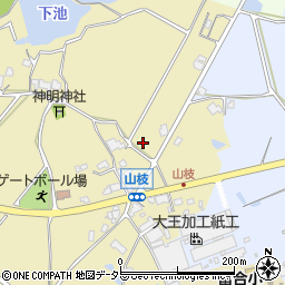 兵庫県加西市山枝町周辺の地図