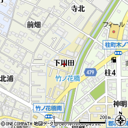 愛知県岡崎市柱町下川田周辺の地図