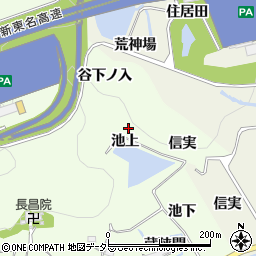 愛知県新城市矢部池上周辺の地図