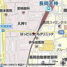 くるっとパーク阪急長岡天神駅南駐車場周辺の地図