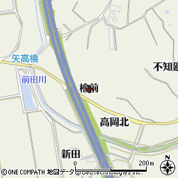 愛知県知多郡阿久比町矢高檜前周辺の地図