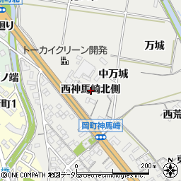 愛知県岡崎市岡町西神馬崎北側周辺の地図