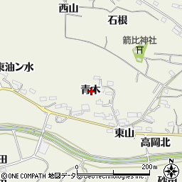 愛知県知多郡阿久比町矢高青木周辺の地図