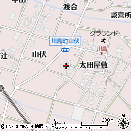 愛知県安城市川島町西側屋敷周辺の地図