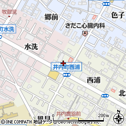 愛知県岡崎市井内町手保周辺の地図