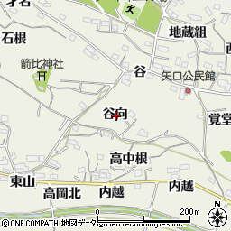 愛知県知多郡阿久比町矢高谷向周辺の地図