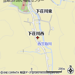 京都府宇治市西笠取下荘川西周辺の地図