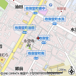 愛知県岡崎市牧御堂町（郷中）周辺の地図