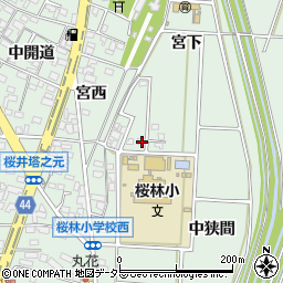 愛知県安城市桜井町宮下152周辺の地図