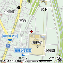愛知県安城市桜井町宮下153周辺の地図