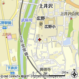 兵庫県三田市上井沢350周辺の地図