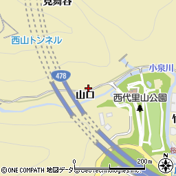 京都府長岡京市奥海印寺山口周辺の地図