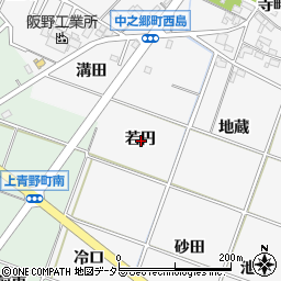 愛知県岡崎市中之郷町若円周辺の地図