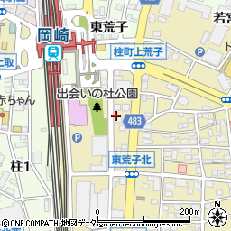 愛知県岡崎市柱町（下荒子）周辺の地図