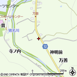 兵庫県川辺郡猪名川町万善神明前周辺の地図