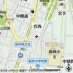 愛知県安城市桜井町宮西31周辺の地図
