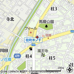 愛知県岡崎市柱町高木周辺の地図