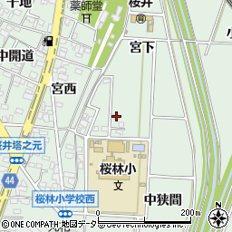 愛知県安城市桜井町宮下148周辺の地図