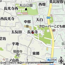 愛知県知多郡阿久比町椋岡長光寺周辺の地図