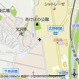 兵庫県三田市上井沢103周辺の地図