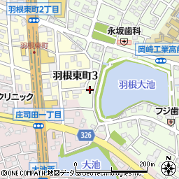 愛知県岡崎市羽根町大池20周辺の地図