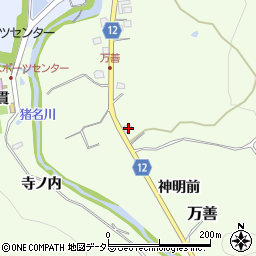 兵庫県川辺郡猪名川町万善神明前336周辺の地図