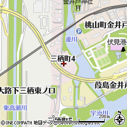 京都府京都市伏見区三栖町周辺の地図