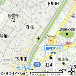 愛知県岡崎市柱町上川田周辺の地図