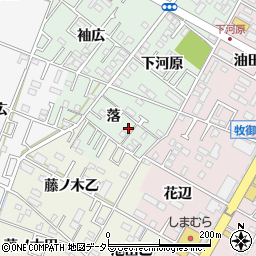 愛知県岡崎市赤渋町落21周辺の地図