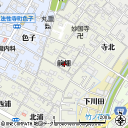 愛知県岡崎市宮地町前畑周辺の地図