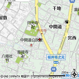 愛知県安城市桜井町寒池33周辺の地図