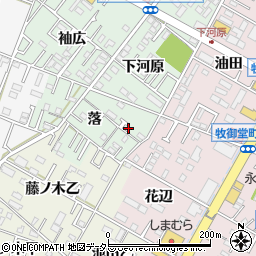 愛知県岡崎市赤渋町落5周辺の地図