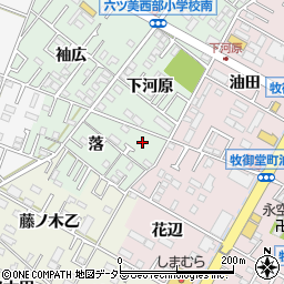 愛知県岡崎市赤渋町落7周辺の地図