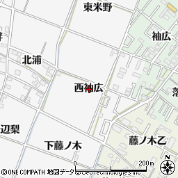 愛知県岡崎市中之郷町西袖広周辺の地図