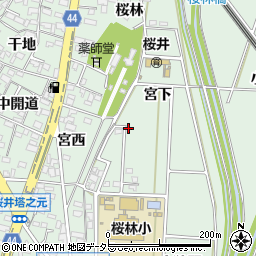 愛知県安城市桜井町宮下143周辺の地図