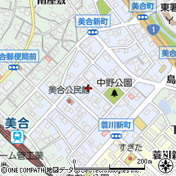 愛知県岡崎市美合新町周辺の地図