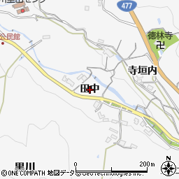 兵庫県川西市黒川田中周辺の地図