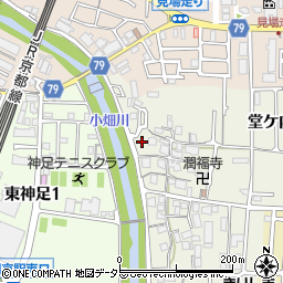 京都府長岡京市神足屋敷15周辺の地図