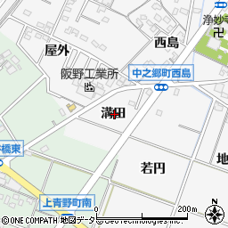 愛知県岡崎市中之郷町溝田周辺の地図