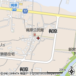 兵庫県加東市梶原197周辺の地図
