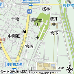 愛知県安城市桜井町宮西5周辺の地図