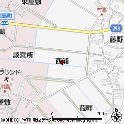 愛知県安城市村高町西浦周辺の地図