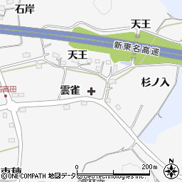 愛知県新城市須長雲雀周辺の地図