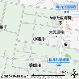 愛知県安城市桜井町小縄手周辺の地図