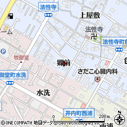 愛知県岡崎市法性寺町郷前周辺の地図