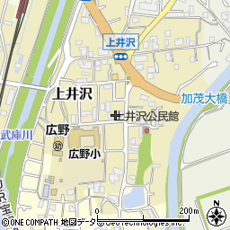 兵庫県三田市上井沢626周辺の地図